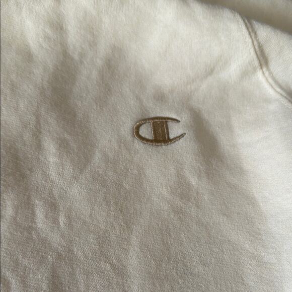 Champion powerblend mock neck Cream /gold Sweatshirt size M - Picture 5 of 7